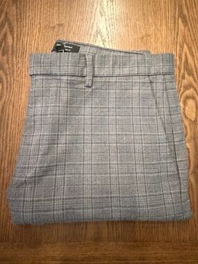 Banana Republic Gray Plaid Dress Pants - Subtle Windowpane